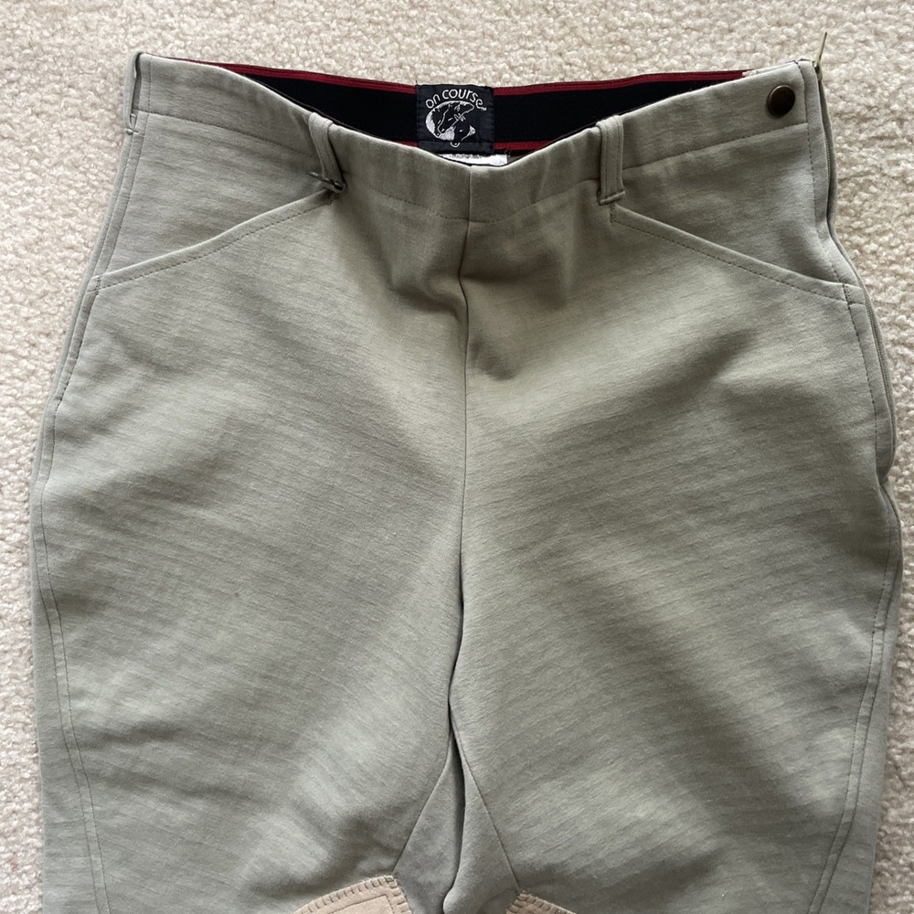 Equestrian Riding Pants On Course Light Green Size 32 Unique